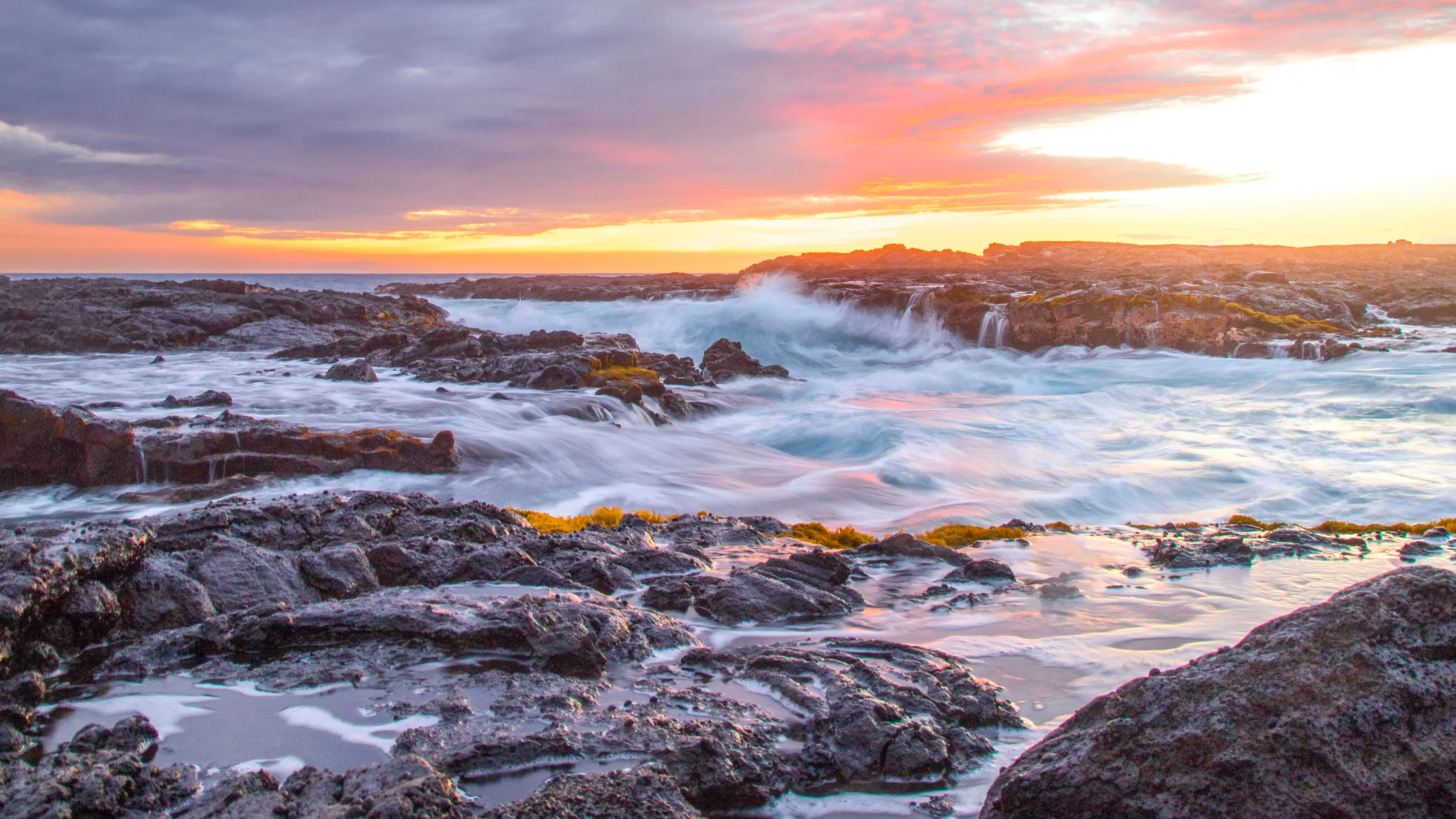 Wawaloli Beach Tide Pools Big Island Hawaii, ocean and lake and river and pier, a fine art photograph by Michael Joseph Baca