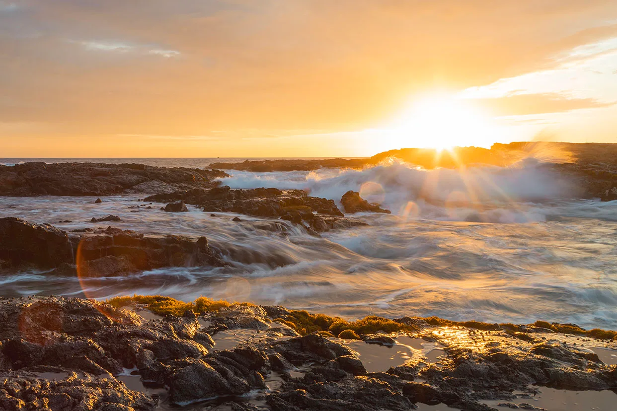 Wawaloli Beach Tide Pools, ocean and lake and river and pier, a fine art photograph by Janell Evelyn Baca
