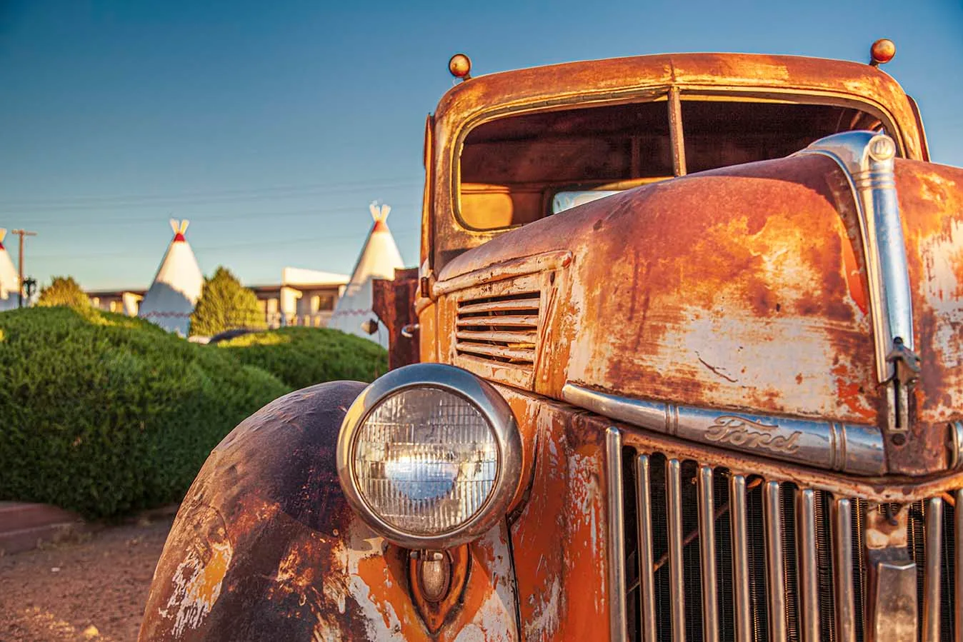 Wigwam Motel Holbrook AZ, vehicles, a fine art photograph by Janell Evelyn Baca, Casa de Baca Studios, Florence, Arizona