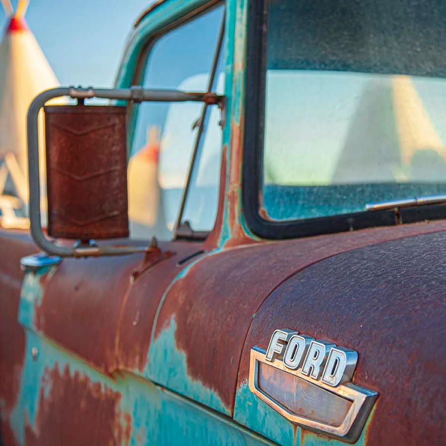 Wigwam Motel Holbrook AZ, vehicles, a fine art photograph by Janell Evelyn Baca, Casa de Baca Studios, Florence, Arizona