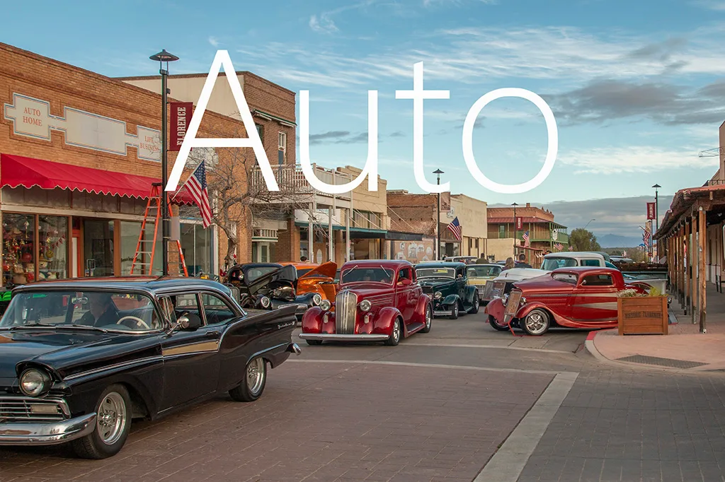 CJH01 Wigwam Motel Holbrook AZ, vehicles, a fine art photograph by Janell Evelyn Baca